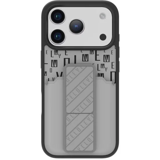 Levelo Morphix Grip Stand Case With Card Holder For Iphone 17 Pro - Cloud Grey